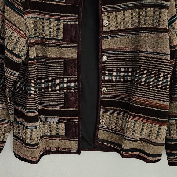 White Stag Vintage Boho Cardigan Cottagecord Grandmacore Sz M - Picture 7 of 12